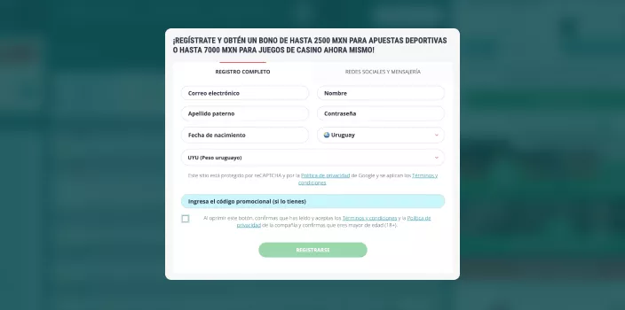 Completa el formulario de registro en línea
